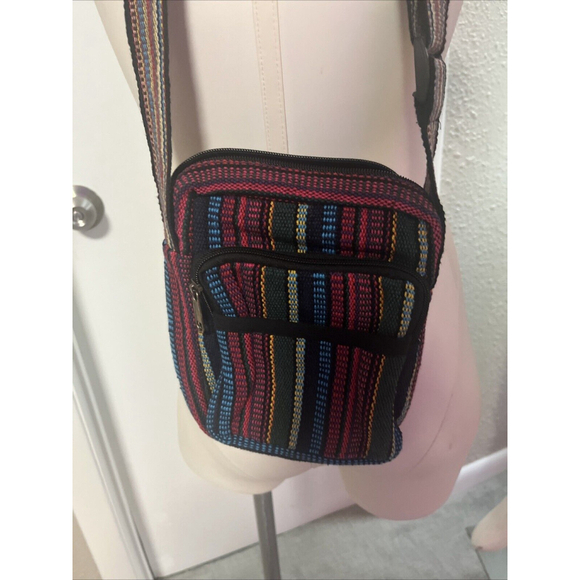 NWT Pink We Men’s Purse By Windhorse Hemp Fabric Zips Close Adjustable Strap - Picture 2 of 7